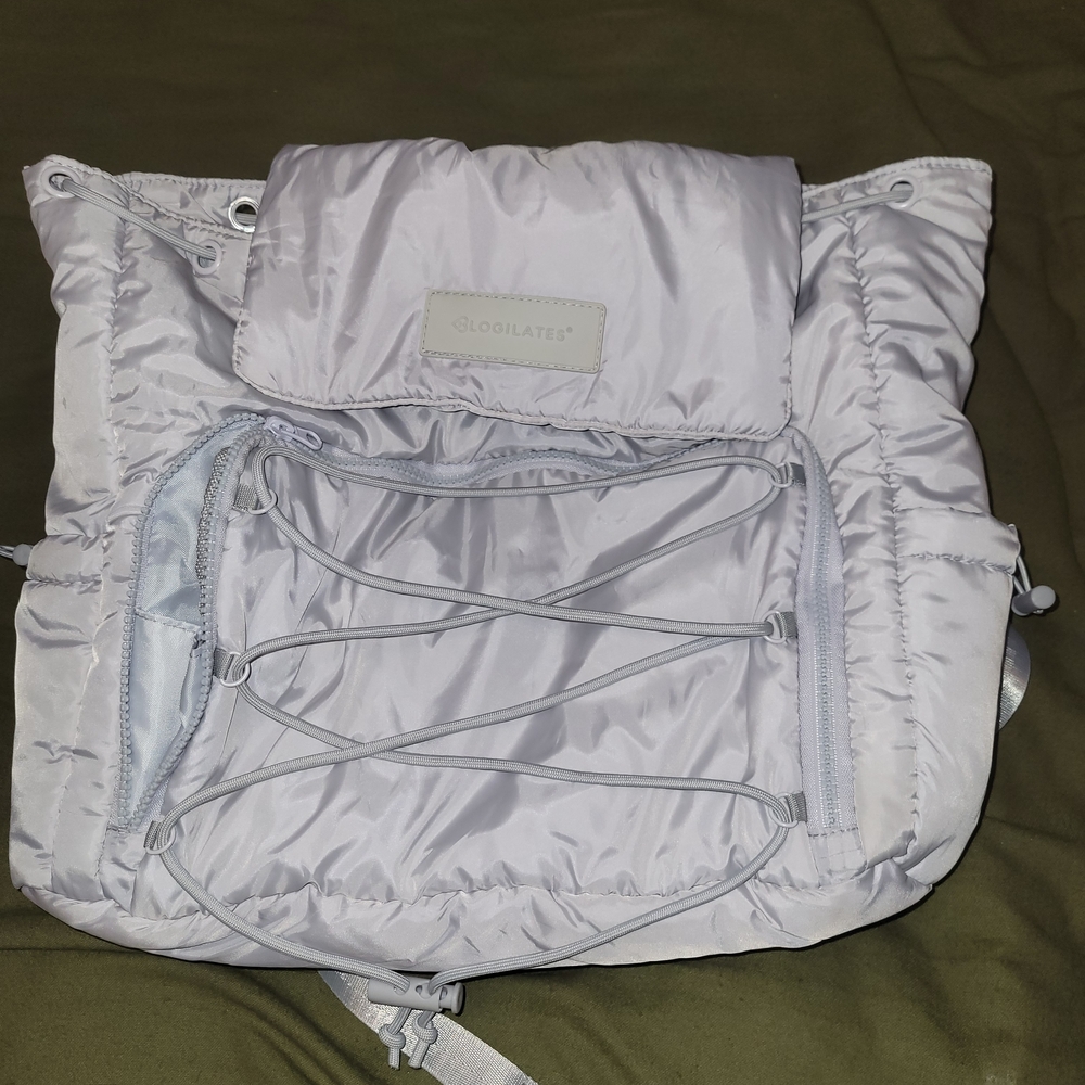 Silver Quilted Backpack